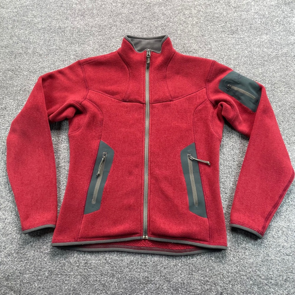 Arc'teryx Hyllus Fleece Jacket Womens S Red Polartec Full Zip Softshell